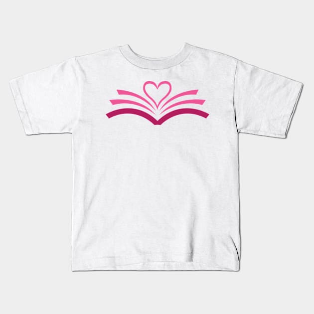 LOVE BOOKS (PINK) Kids T-Shirt by MIZART